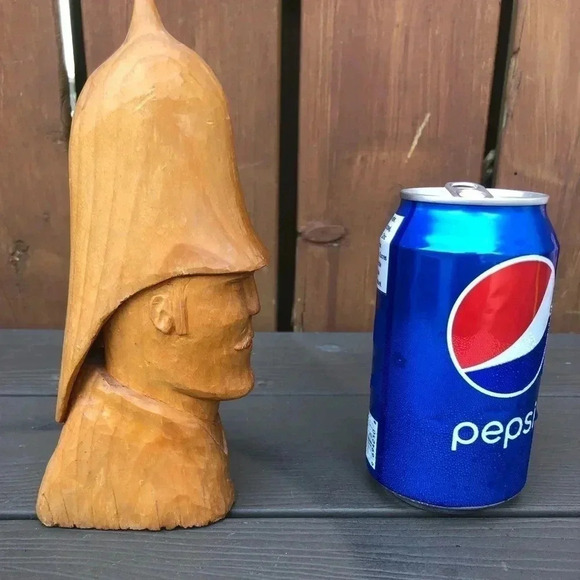 Hand Carved Wooden  Bust - Picture 6 of 7